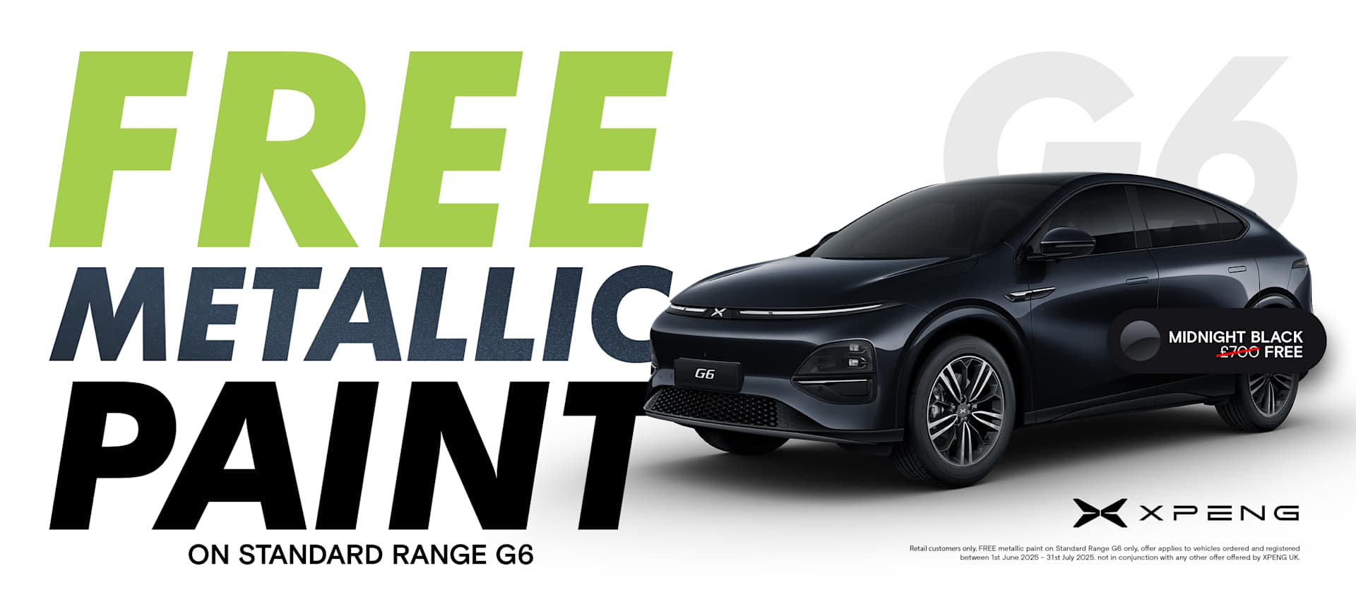 Park's XPENG FREE Metallic Paint Offer on Standard Range G6